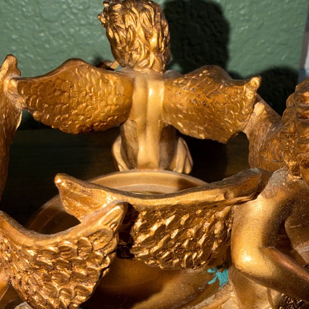 Vintage Gold Cherub Candle Holder - Picture 14 of 16